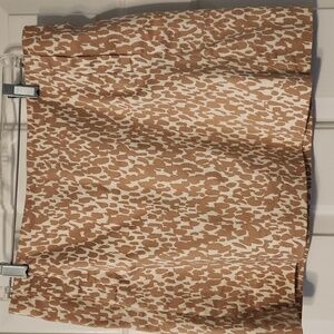 J Crew brown/white print skirt
